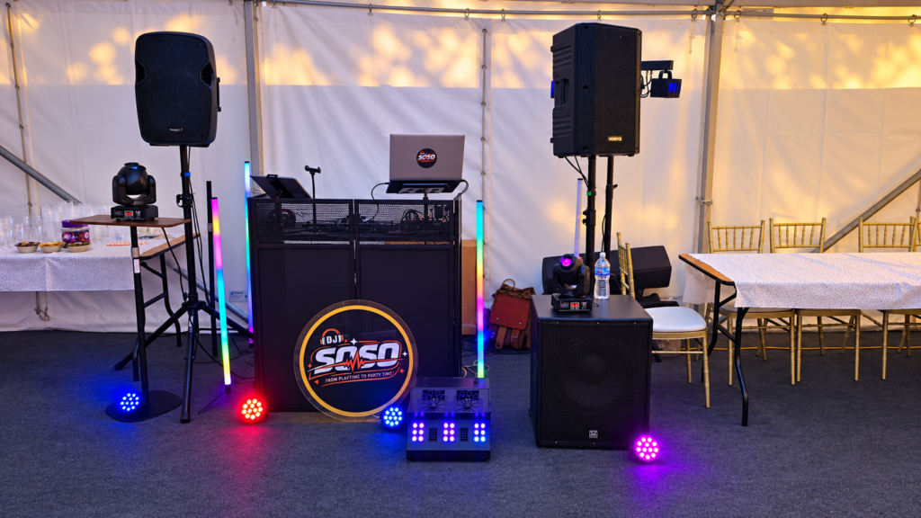 Mobile Disco party DJ set up. DJ Soso
